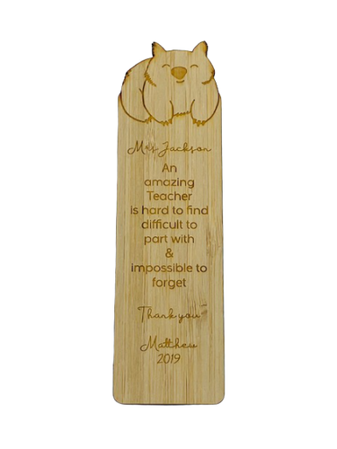 Bookmark teacher gift - Wombat