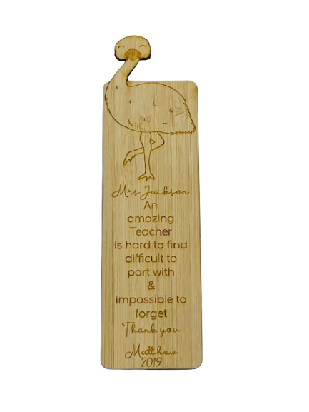 Bookmark teacher gift - Emu