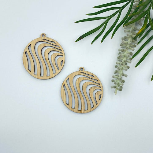 Timber Earring Blanks 45mm - Circle design 3