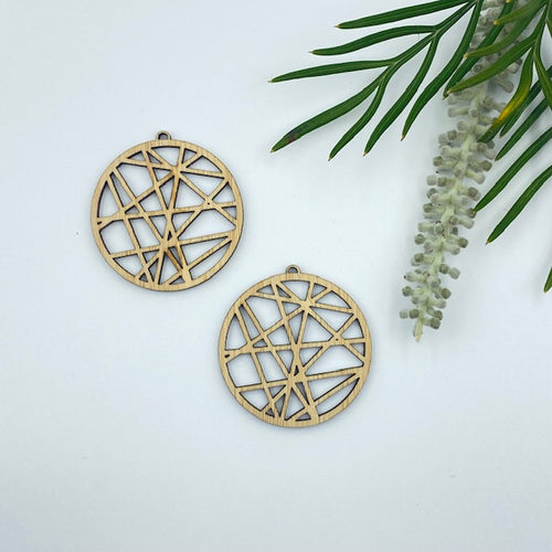 Timber Earring Blanks 45mm - Circle design 4