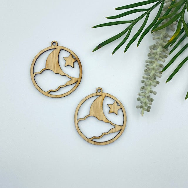 Timber Earring Blanks 45mm - Circle design 12