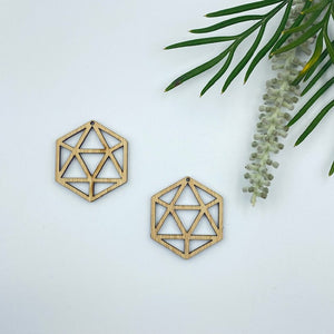 Timber Earring Blanks 45mm - Hexagon 1