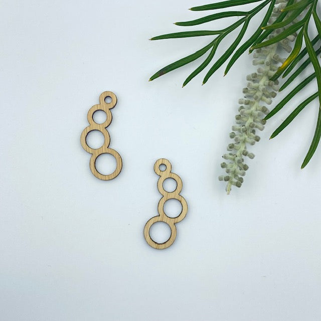 Timber Earring Blanks 45mm - Drop Circles Design 1