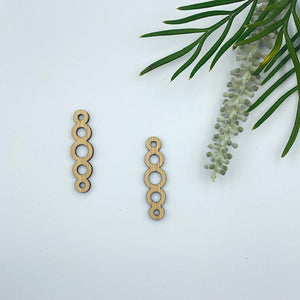 Timber Earring Blanks 45mm - Drop Circles Design 2