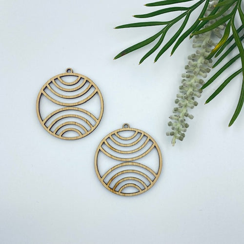 Timber Earring Blanks 45mm - Circle design 5