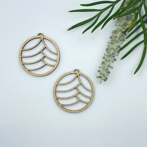 Timber Earring Blanks 45mm - Circle design 6