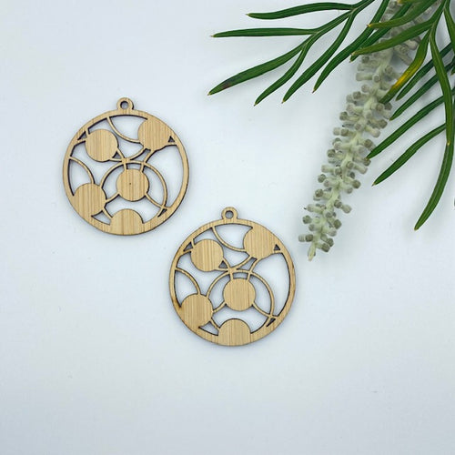 Timber Earring Blanks 45mm - Circle design 7