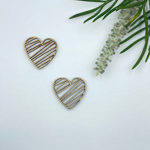 Timber Earring Blanks 45mm - Drop Heart 1