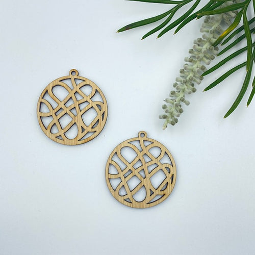 Timber Earring Blanks 45mm - Circle design 8