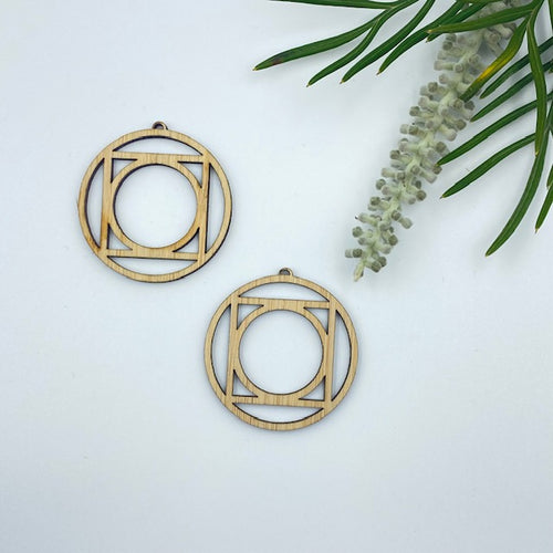 Timber Earring Blanks 45mm - Circle design 9