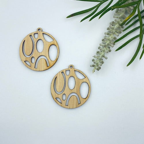 Timber Earring Blanks 45mm - Circle design 10