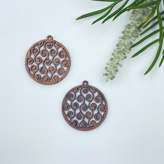 Timber Earring Blanks 45mm - Circle design 11