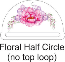 Load image into Gallery viewer, Colour Printed Timber Earring Blanks - Floral Half Circle