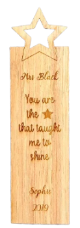 Star teacher gift bookmark  - personalised