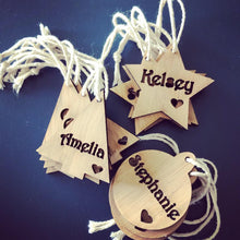 Load image into Gallery viewer, Small Christmas decoration with personalisation - star tree, bauble