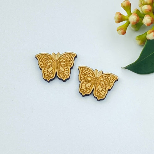 Butterfly Stud Timber Earring Blanks