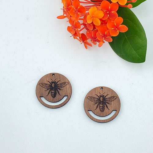 Timber Earring Blanks - Circle Bee