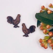 Load image into Gallery viewer, Rooster Stud Timber Earring Blanks