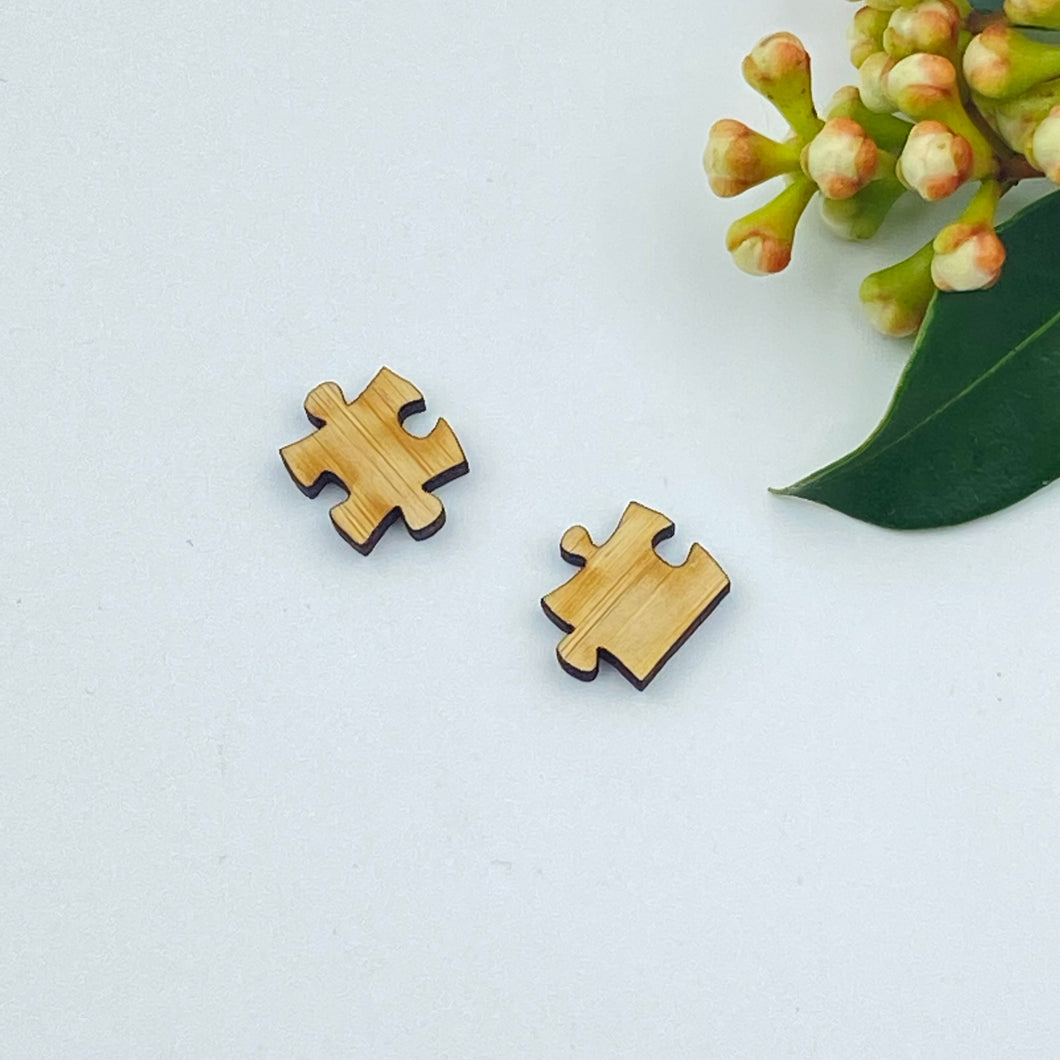 Jigsaw Stud Timber Earring Blanks