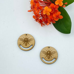 Timber Earring Blanks - Circle Bee