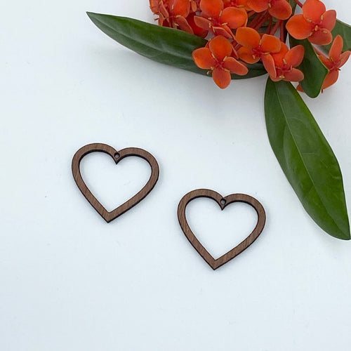 Timber Earring Blanks - Heart 2