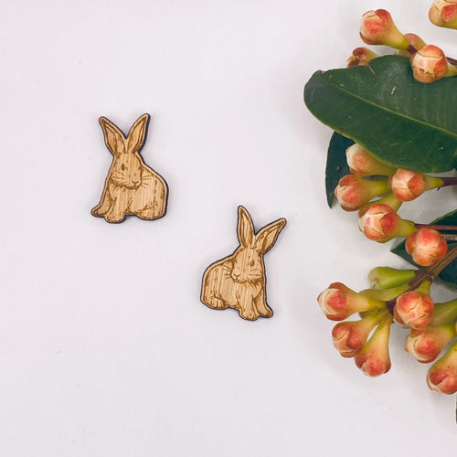 Rabbit Stud Timber Earring Blanks