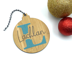 Christmas tree decoration - Personalised Monogram Christmas bauble