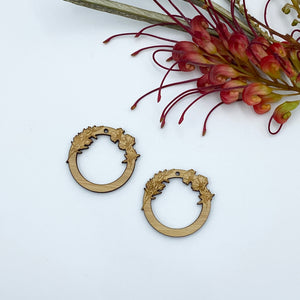 Timber Earring Blanks - Circle Floral 1