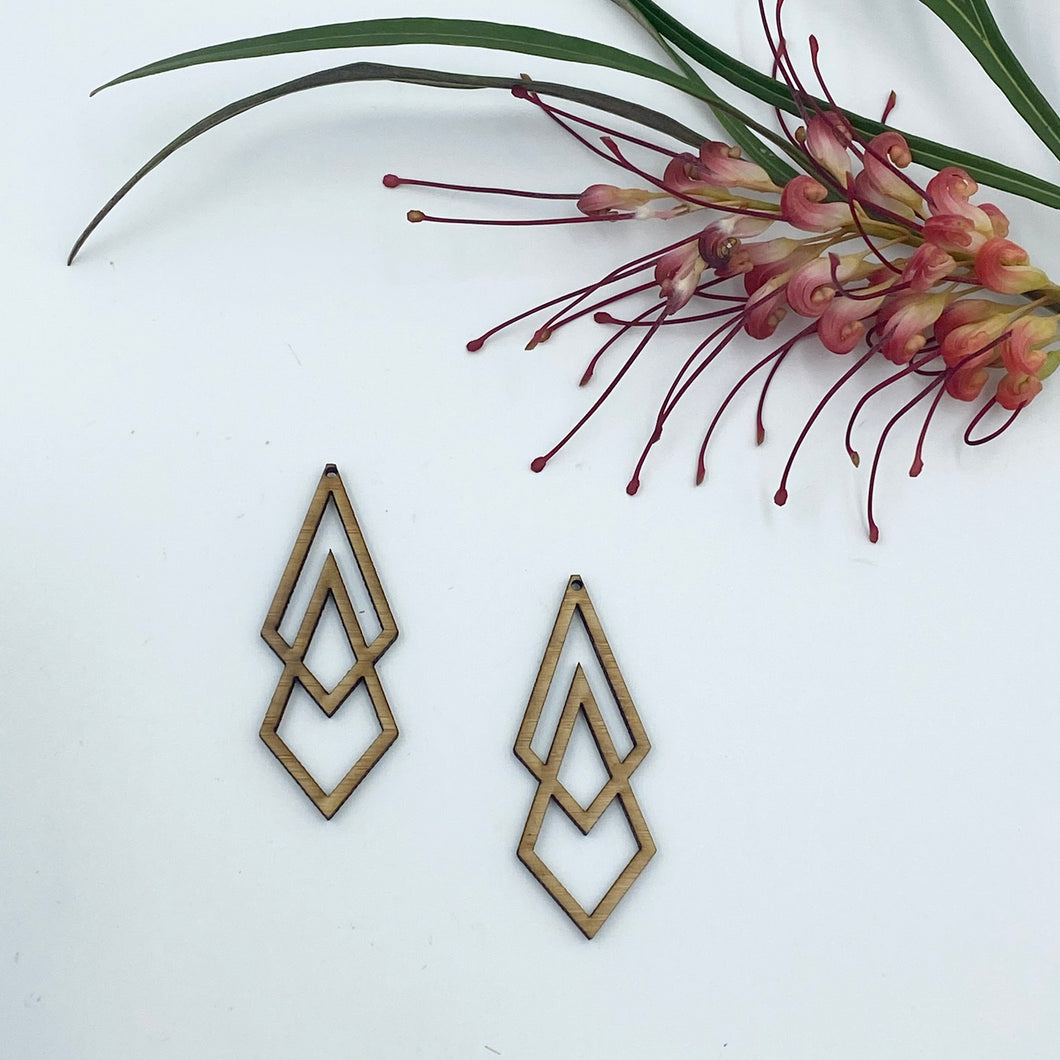 Timber Earring Blanks - Triangle Design 3