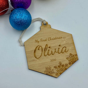 Christmas tree decoration - Hexi Bauble Baby's first Christmas