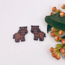 Load image into Gallery viewer, Horse 2 Stud Timber Earring Blanks