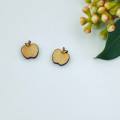 Apple Stud Timber Earring Blanks