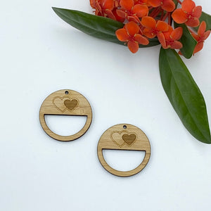 Timber Earring Blanks - Circle Heart 1