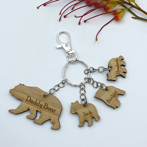 Daddy Bear keyring - 3 baby bears