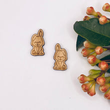 Load image into Gallery viewer, Rabbit 2 Stud Timber Earring Blanks