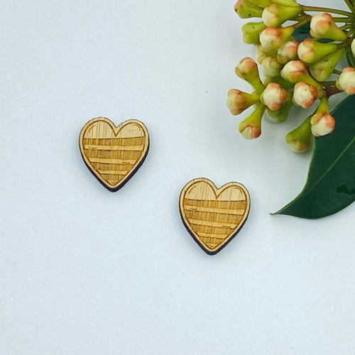 Honey Heart Timber Earring Blanks