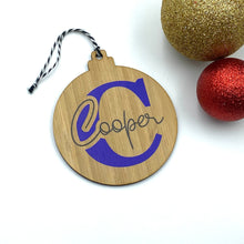 Load image into Gallery viewer, Christmas tree decoration - Personalised Monogram Christmas bauble