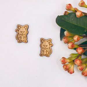 Mouse Stud Timber Earring Blanks