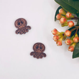 Octopus Stud Timber Earring Blanks