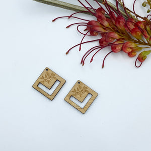 Timber Earring Blanks - Floral Diamond