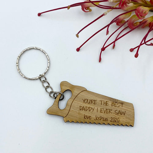 Fathers Day keyring - saw design