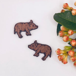 Pig Stud Timber Earring Blanks