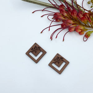 Timber Earring Blanks - Floral Diamond