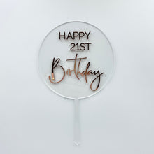 Load image into Gallery viewer, Cake Topper - 21st Floating Mirror Acrylic