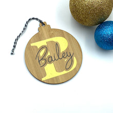 Load image into Gallery viewer, Christmas tree decoration - Personalised Monogram Christmas bauble