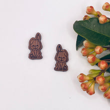 Load image into Gallery viewer, Rabbit 2 Stud Timber Earring Blanks