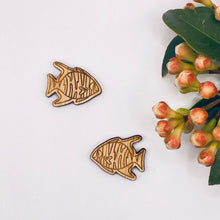 Load image into Gallery viewer, Fish 2 Stud Timber Earring Blanks