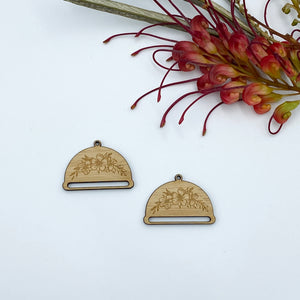 Timber Earring Blanks - Floral Half Circle