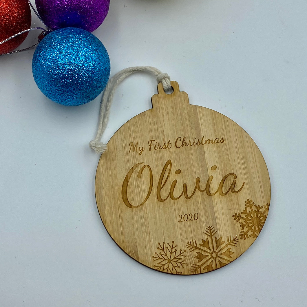 Christmas tree decoration - Bauble Baby's first Christmas