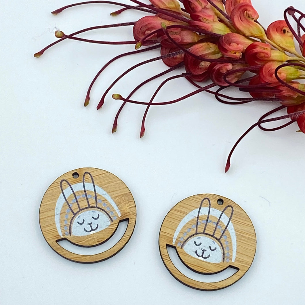 Macrame earring blank - Bunny